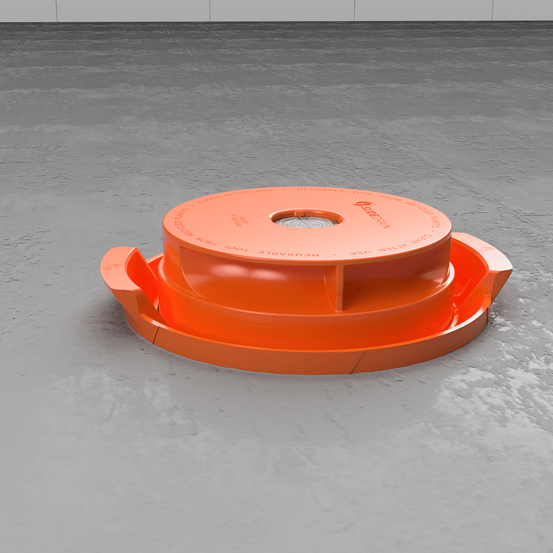 Slidedrain Model 1 Monteringsverktøy som forskaling på gulvstøp